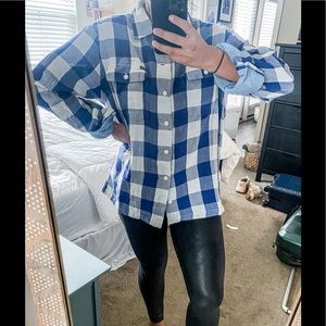Polo Ralph Lauren blue check flannel, (size M)